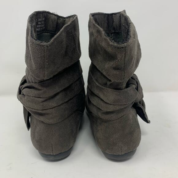 Bongo REID Slouchy Ankle Boots Size 5 Brown Side Tie Faux Suede Booties Boho Y2K - Picture 8 of 12